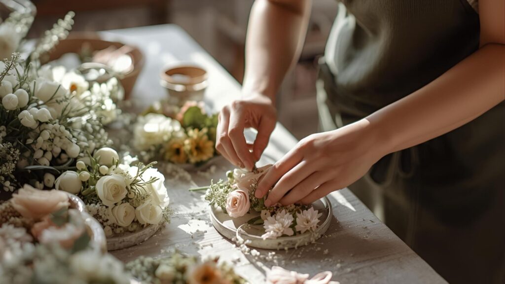 Reutilização das flores após a festa de casamento em buques para convidados