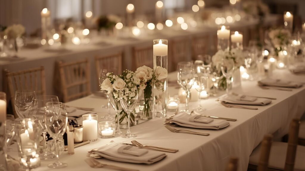 decoração de mesa em casamento sofisticado
